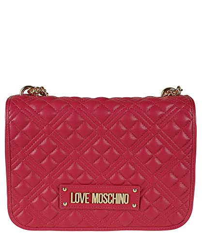 Love Moschino Damska pikowana torba na ramię Borsa PU Fuxia, fuksja, 19 x 26 x 9