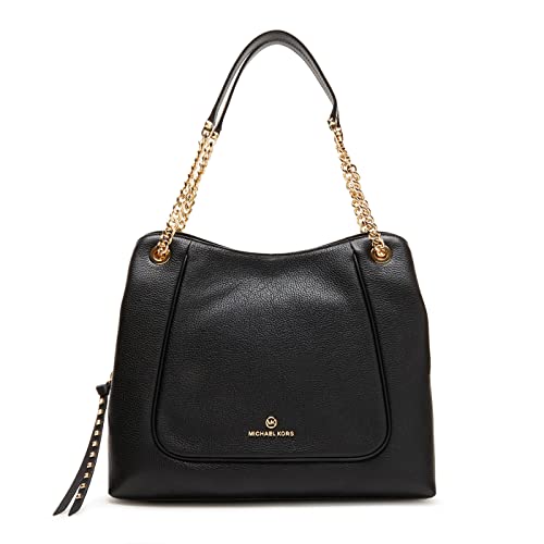 Michael Kors Women LG Chain Shldr Tote Bag, Black, czarny