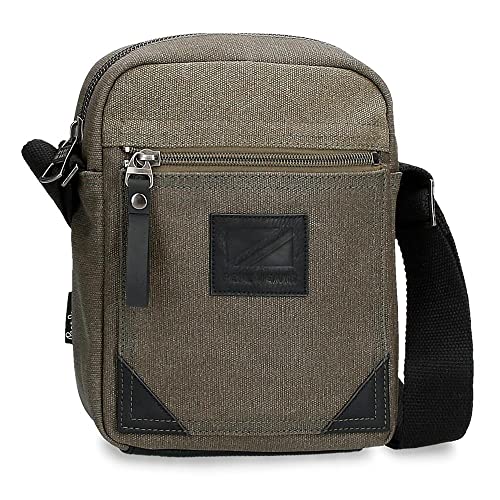 Pepe Jeans Barkston Torba na ramię Medium Green 17 x 22 x 6 cm bawełna, poliester i PU, wielokolorowa, Talla única, średni pasek na ramię, Kolor: wielokolorow, Taille unique, Średni pasek na ramię