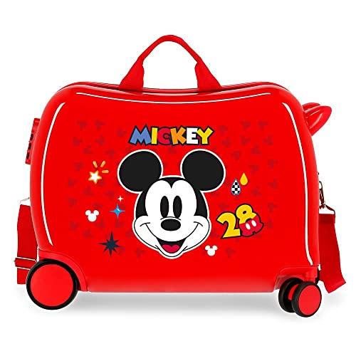 Disney Mickey Get Moving Walizka dziecięca Czerwona 50 x 39 x 20 cms sztywne zamknięcie szyfrowe ABS 34 L 1,8 kg 4 koła bagaż ręczny, czerwony, walizka dla dzieci, Czerwona, Walizka dla dzieci