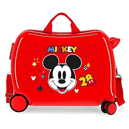 Disney Mickey Get Moving Walizka dziecięca Czerwona 50 x 39 x 20 cms sztywne zamknięcie szyfrowe ABS 34 L 1,8 kg 4 koła bagaż ręczny, czerwony, walizka dla dzieci, Czerwona, Walizka dla dzieci