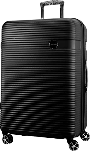 METZELDER Classic R2.0 Sztywna walizka kabinowa modna szykowna 1 rok gwarancji, czarny, L - Large - 110/132L – 77x53x31cm 4,8kg, Rozciągliwa, twarda walizka z zamkiem