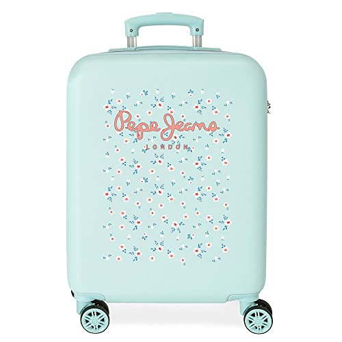 Pepe Jeans Leslie Niebieska walizka na kabinę 38 x 55 x 20 cm sztywna ABS kombinacja boczna 34 L 2,74 kg 4 podwójne koła wyposażenie ręczne