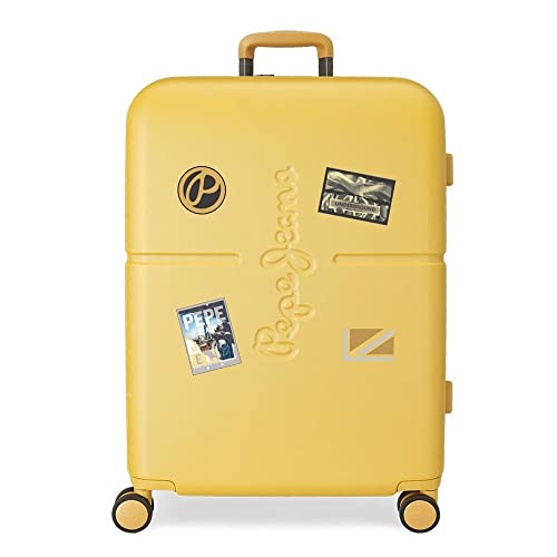 Pepe Jeans Kamizelka średniej wielkości walizka, 48 x 70 x 28 cm, żółty, 48x70x28 cms, Średniej wielkości walizka