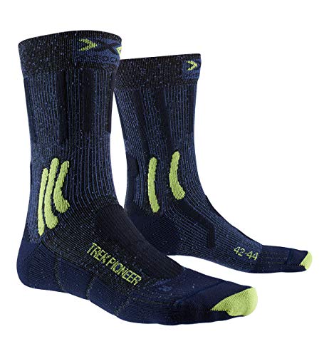 X-Socks Unisex's pionier na zewnątrz Trekking Turystyka Chodzenie Mężczyźni Kobiety Skarpety, Midnight Blue Melange/Blue/Lime, 35/38
