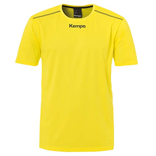 Kempa piłka ręczna poliester koszulka z krótkim rękawem trening top okrągły męski żółty rozmiar XL