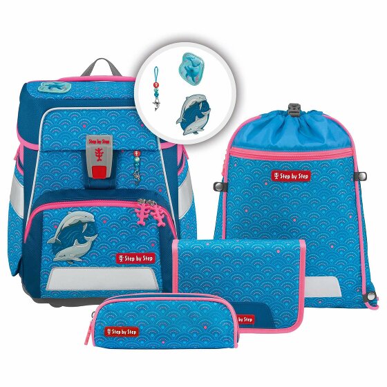 Step by Step Kosmiczny zestaw tornistra szkolnego 5szt. dolphin pippa