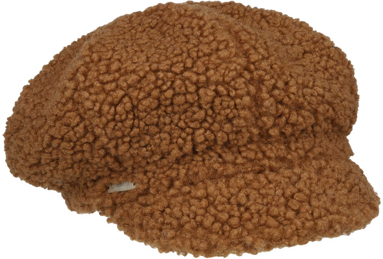 Czapka Kaszkiet Teddy Fur by Seeberger, brązowy, One Size