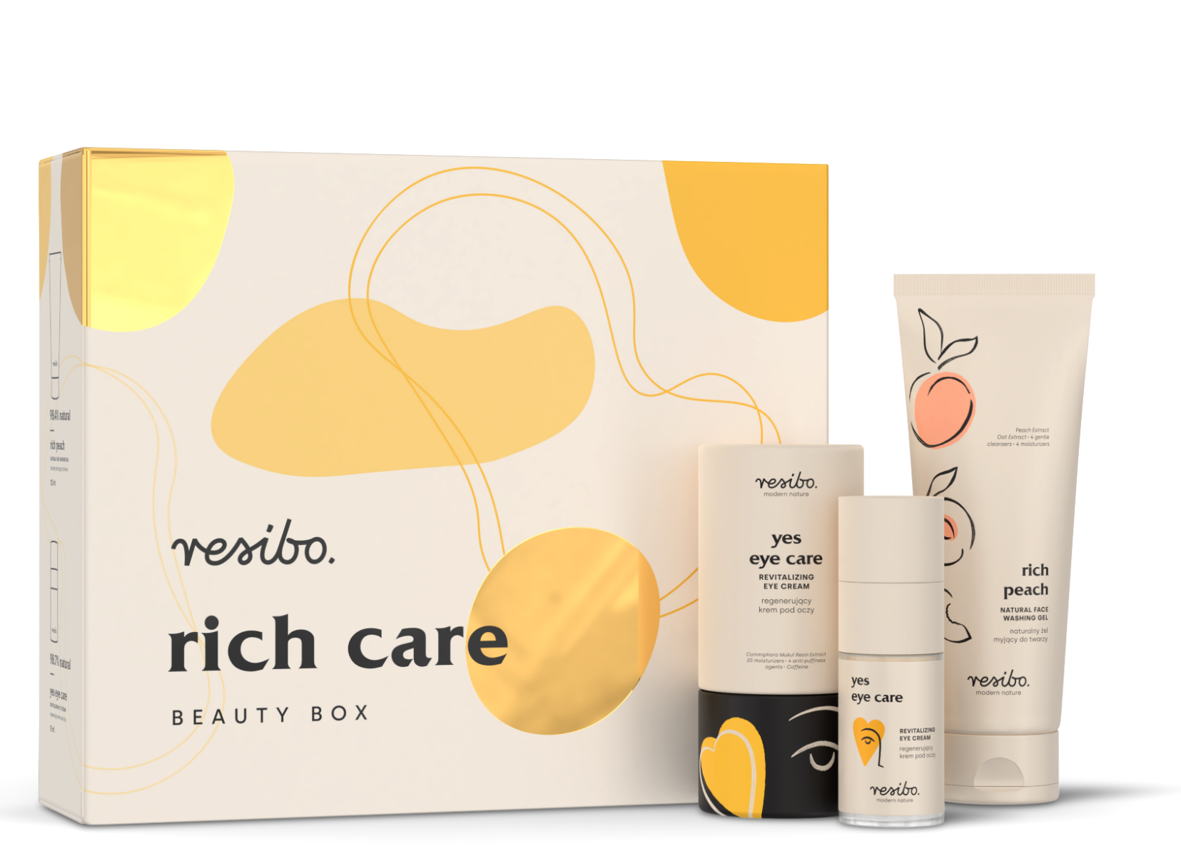 Resibo XMASS - zestaw (Rich Peach Żel do mycia twarzy 125ml + Yes Eye Care Krem pod oczy 15ml)