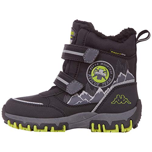 Kappa Klasyczne buty dziecięce, uniseks Rescue Tex, Czarny 1133 Black Lime, 33 EU