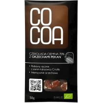 Cocoa Czekolada gorzka 70% z orzechami pekan BIO 50g