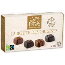 Fair Trade BELGIJSKIE CZEKOLADKI BOMBONIERKA MIX BEZGLUTENOWE BIO 80 g - BELVAS