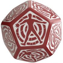 Q-Workshop Kość Trafienia 12 ścian Czerwono-biała