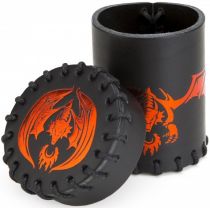 Q-Workshop Kubek Lecący Smok Czarno-czerwony, skórzany