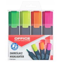 Office Products Zakreślacz fluorescencyjny 1-5mm (linia), 4szt., mix kolorów 17055214-99