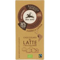 Alce Nero CZEKOLADA MLECZNA Z ORZECHAMI FAIR TRADE BIO 100 g -