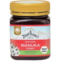 Manuka Health New Zealand TRANZALPINE MIÓD MGO 550+ BIO 250 g - TRANZALPINE