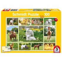 Schmidt Spiele Spiele, puzzle Dzieci zwierząt na farmie