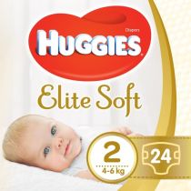 Huggies Elite Soft Newborn 2 4-6 kg pieluchy x 24 szt