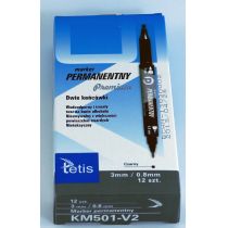 Tetis Marker dwustronny perm. czarny okr.p12