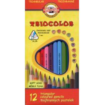Koh-i-noor Kredki Triocolor 7mm 12 kolorów