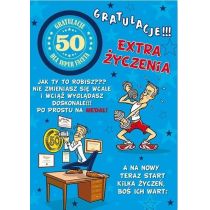 STAMP Karnet Party naklejany B6+koperta Urodziny 50 wz02
