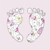 Karnet Swarovski kwadrat Narodziny dziewczynka stópki Clear Creations LETNIA WYPRZEDAŻ DO 80%