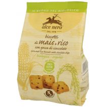 ALCE NERO (włoskie produkty) ALCE NERO włoskie produkty) CIASTKA KUKURYDZIANO-RYŻOWE Z CZEKOLADĄ BEZGLUTENOWE BIO 200 g ALCE NERO 8009004811713