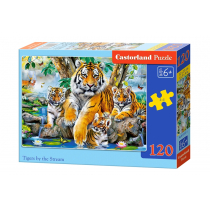 Puzzle Tigers by the Stream 120