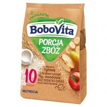 Nutricia BoboVita Porcja Zbóż kaszka mleczno-ryżowa z chrupkami ryżowymi owocowa po 10 miesiącu 210g