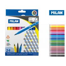 MILAN Flamastry trójkątne cienkie 24 kolory