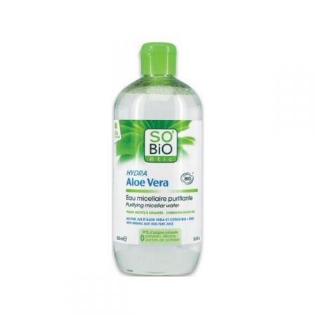 Bio So So oczyszczająca i matująca woda micelarna do demakijażu Aloes, 500 ml
