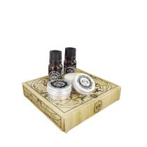 Dear Barber SET Mini Grooming M) olejek do brody 10ml + edt 10ml + wosk do wąsów 15ml + balsam do brody 15ml