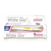 White Glo Barros Laboratories Sensitive Forte+ 100ml wybielająca pasta do zębów wrażliwych z azotanem potasu + szczoteczka do zębów + wykałaczki