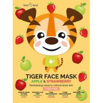 7th Heaven 7TH HEAVEN_Face Food Tiger Face Mask rewitalizująca maseczka odświeżająca w płachcie do skóry zmęczonej Apple & Strawberry 1sz