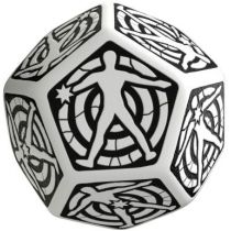 Q-Workshop Kość Trafienia 12 ścian Biało-czarna