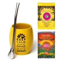 Mate Green Zestaw Yerba Mate Huevo Yellow + Tykwa Bombilla 2 x 50 g