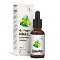 AURA HERBALS Ginkgo Biloba, ekstrakt Miłorząb Japoński 50:1 60mg, krople (30ml) GINKGO BILOBA