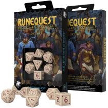 Q-Workshop RuneQuest Beżowy & Burgundy Dice Set (8)