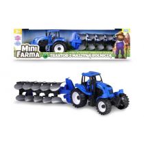 Artyk Mini Farma Traktor z maszyną roliczą niebieski
