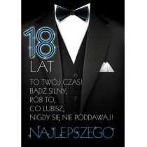 STAMP Karnet Party naklejany B6+koperta Urodziny 18 wz11