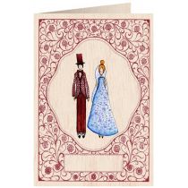 Karnet drewniany C6 + koperta Ślub Para Młoda