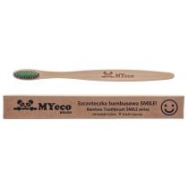 MYECOBRUSH SZCZOTECZKA DO ZĘBÓW BAMBUSOWA ORTODONTYCZNA Z WĘGLEM AKTYWNYM ZIELONO-CZARNA MIĘKKA MYECOBRUSH 5903332908608