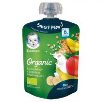 Nestle POLSKA S.A. Nestlé Gerber Organic banany mango z jogurtem i płatkami zbóż deserek dla dzieci po 6 miesiącu 90 g 3737621