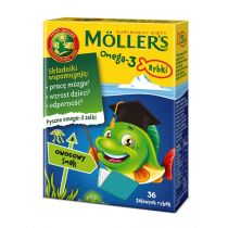 Omega Pharma Moller's 3 Rybki, suplement diety, smak owocowy, 36 żelków  3487041