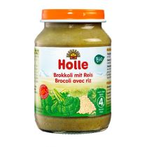 Holle Bio Danie dla niemowląt Brokuły z ryżem brązowym (pełnoziarnisty) 190g