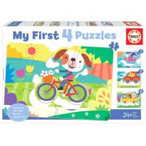 Educa Vehículos Progresivos Infantiles y 8 piezas. +24 Meses. Ref. 18898 My First Fahrzeuge puzzle dla dzieci, ze rosnącym stopniem trudności. 5, 6, 7 i 8 części, kolorowe 18898