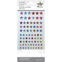 Kryształki samoprzylepne gwiazdki mix 84szt - Titanum