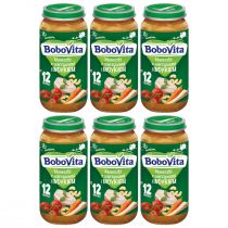 BoboVita Kluseczki z warzywami i indykiem po 12 miesiącu zestaw 6 x 250 g