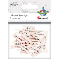 Titanum Klamerki drewniane bladoróżowe 25szt